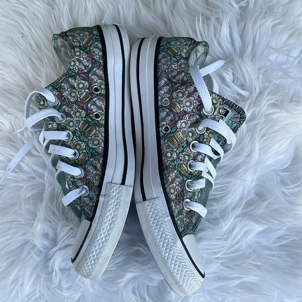 Pre-owned Converse All Star Floral Lace Up Athletic Shoes. Size 7 - Picture 11 of 13